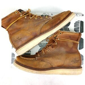 Thorogood American Heritage Moc Toe Work Boots Brown Leather Vibram  Mens 10.5